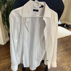 BOSS Mens 16 White Buttondown